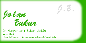 jolan bukur business card